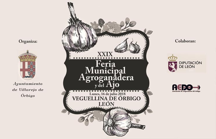 Cartel de la XXIX Feria Municipal Agroganadera y del Ajo a Veguellina de Órbigo